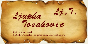 Ljupka Tošaković vizit kartica